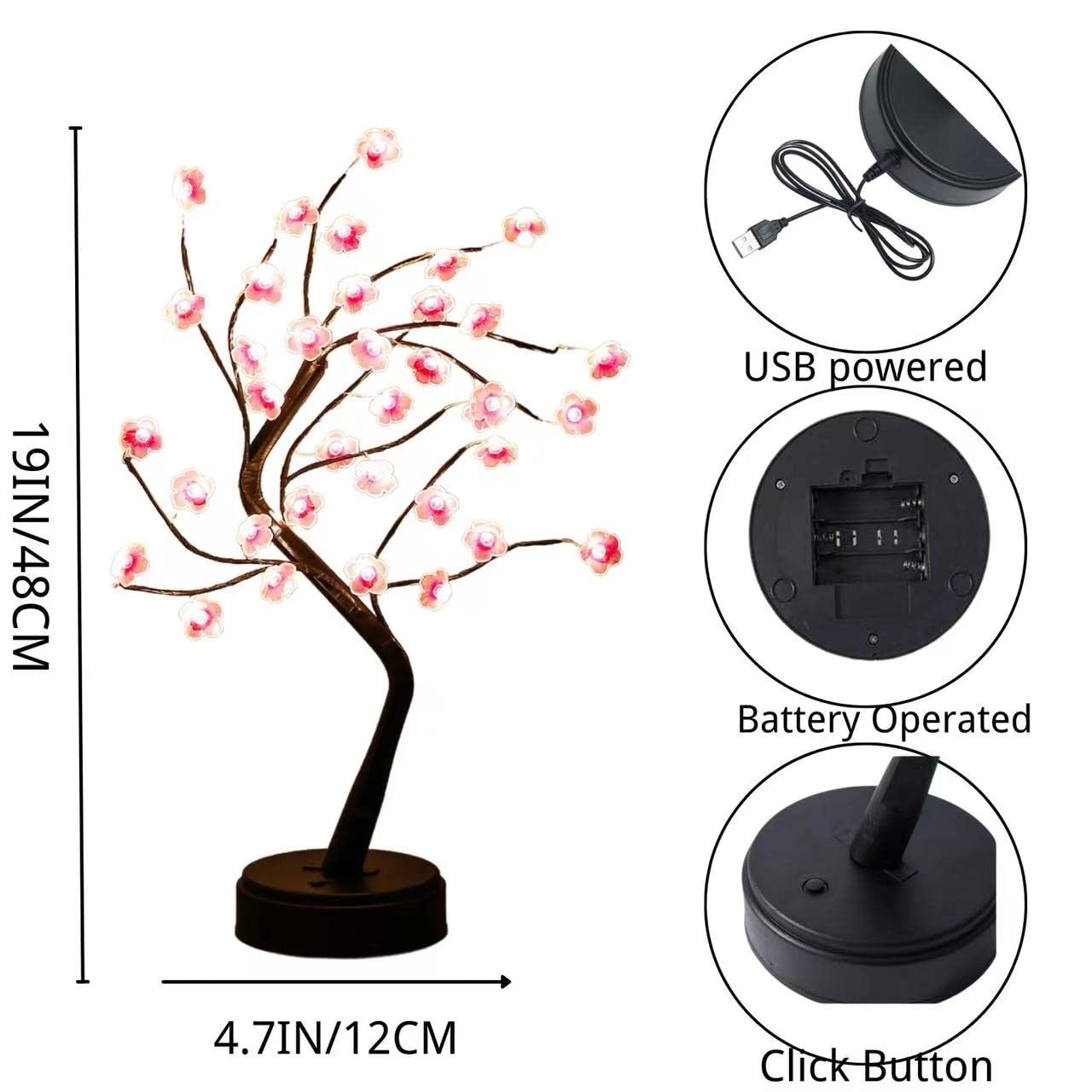 Cherry Blossom Tree Lamp with LED Lights