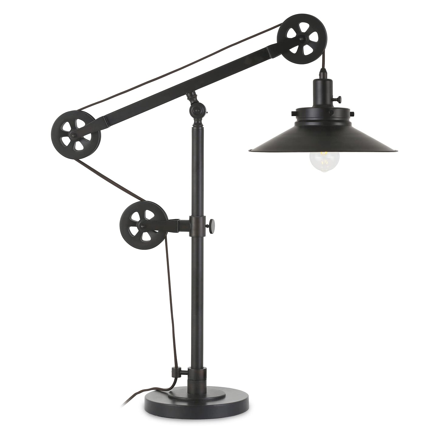 Tall Wide Brim Table Lamp - Blackened Bronze