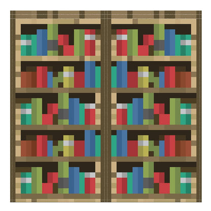 Pixelated Bookshelf Curtains