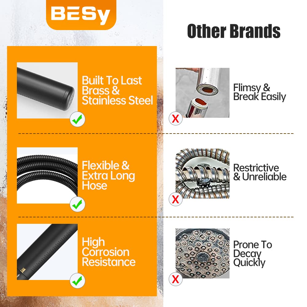 Black Brass Handheld Shower Head