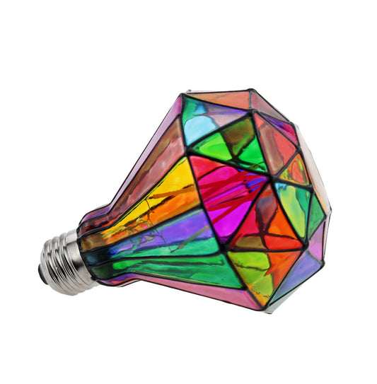 Dimmable Stained Glass LED Bulb - Diamond Shape