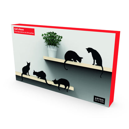 Whimsical Cat Silhouettes: Purr-fect Shelf Decor