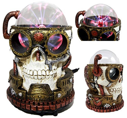 Steampunk Skull Plasma Ball Lamp