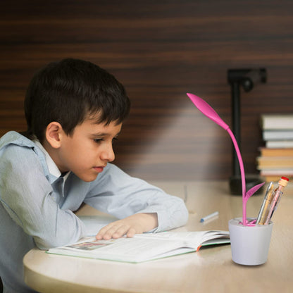 LED Desk Lamp with Pen Holder - Pink