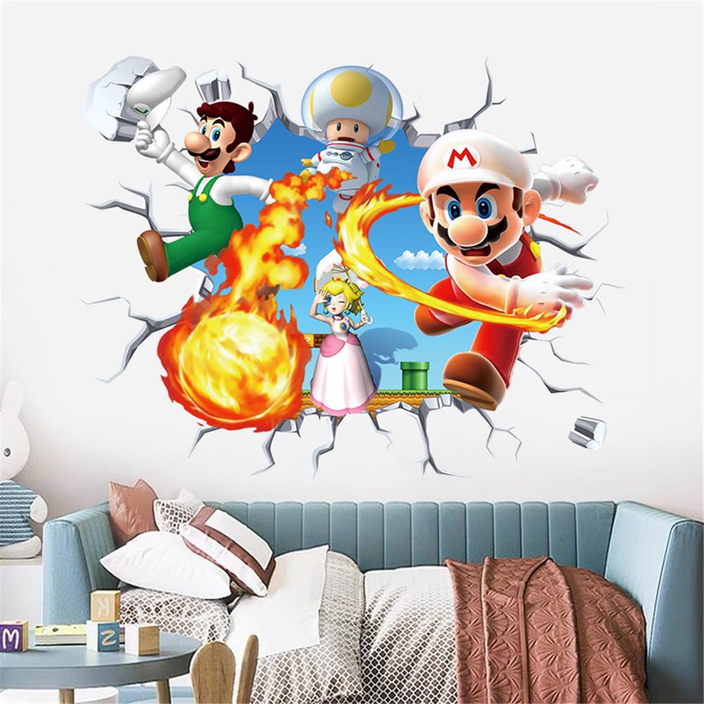 3D Mario Brothers Wall Stickers