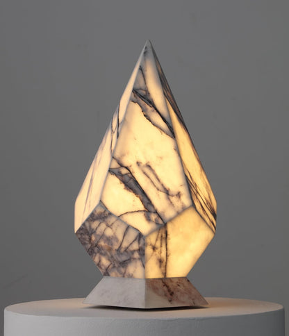 Handcrafted Marble Lamp with Tri-Color LED