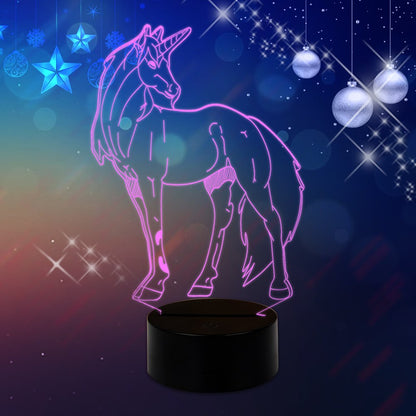 3D Unicorn Night Light