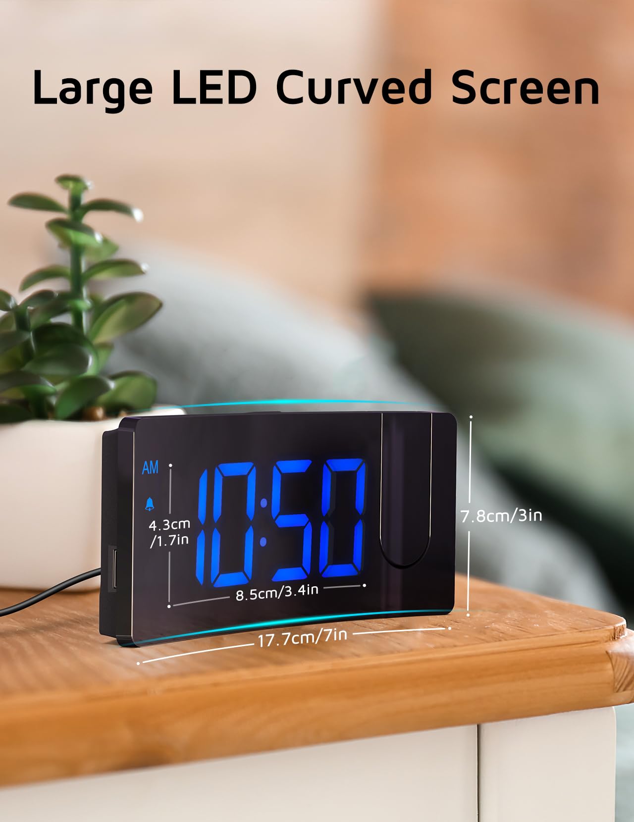 Projection Alarm Clock with Rotatable Projector