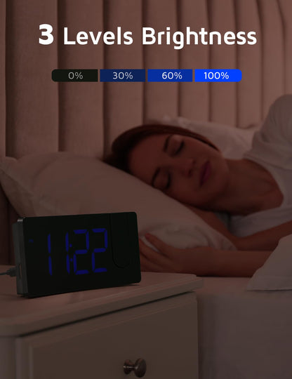 Projection Alarm Clock with Rotatable Projector