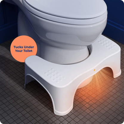 Squatty Potty Moonlight Toilet Stool with Motion & Light Activated Night Light, White 7 Inch