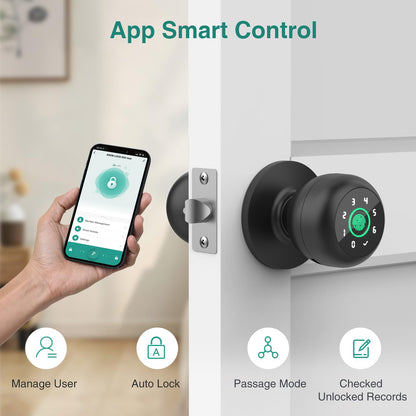 Smart Fingerprint Door Knob with Keypad