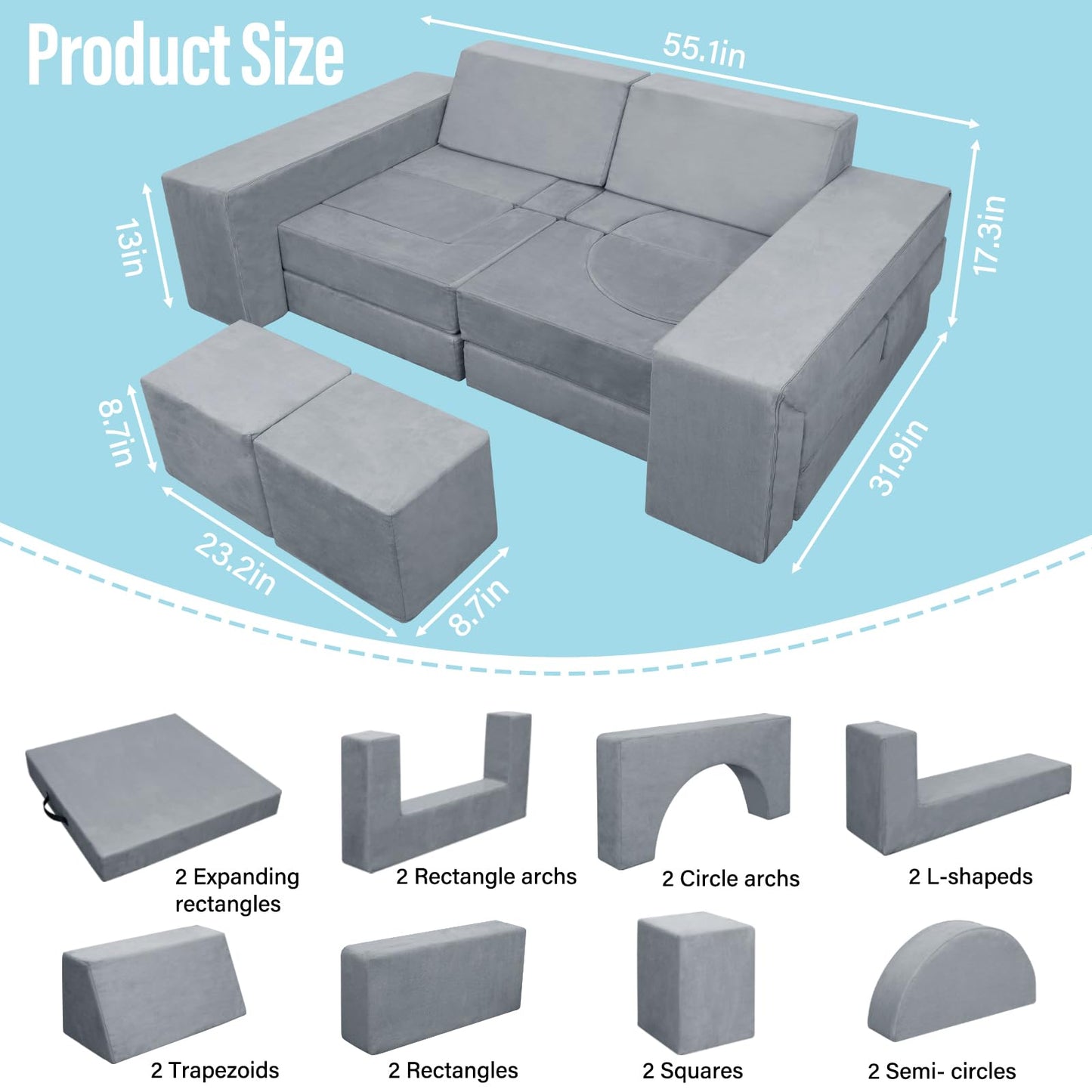 Modular Toddler Foam Sofa