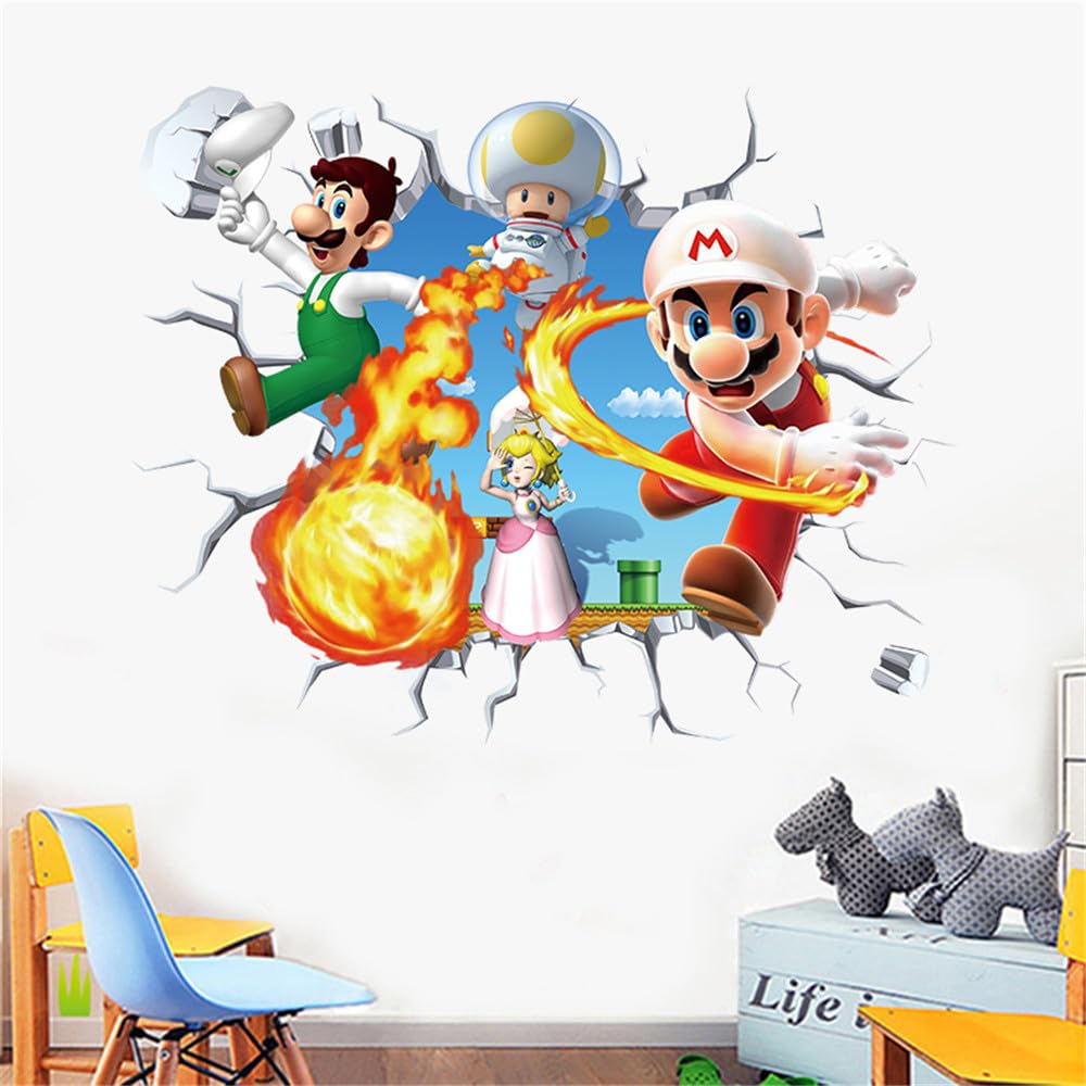 3D Mario Brothers Wall Stickers