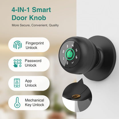 Smart Fingerprint Door Knob with Keypad