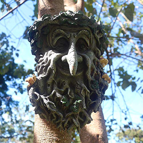 Green Man Face Sculpture