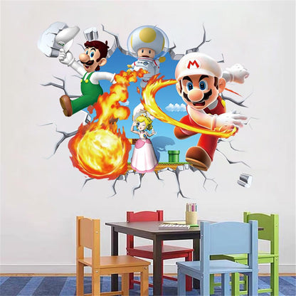 3D Mario Brothers Wall Stickers