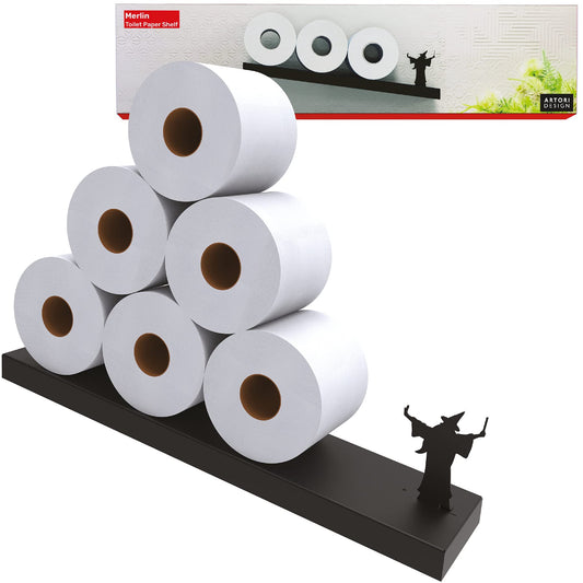 Floating Toilet Paper Shelf - Merlin Black