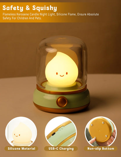 Chibi Flame Lamp with Flickering Effect