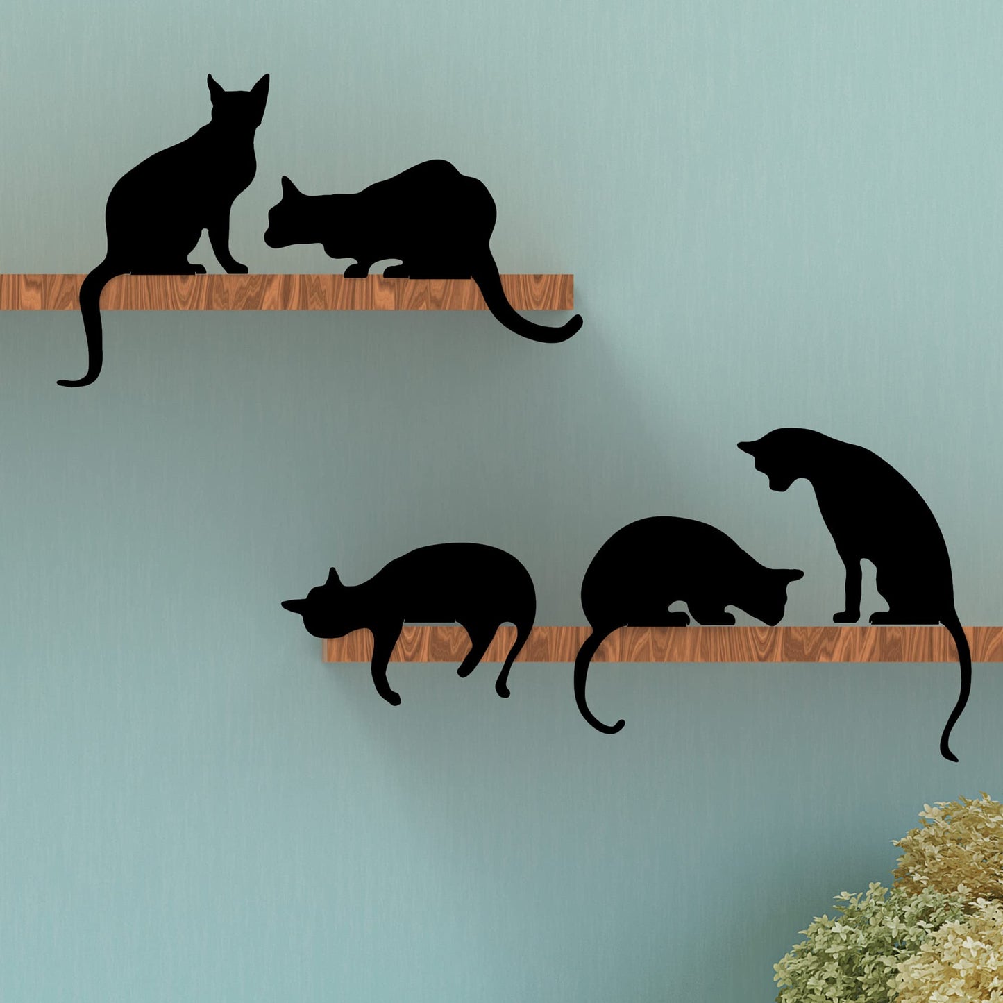 Whimsical Cat Silhouettes: Purr-fect Shelf Decor