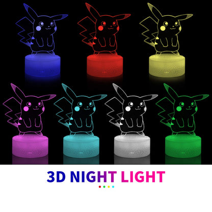 3D Illusion Night Light - Pokemon - 7 Colors