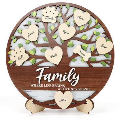 Personalized 3D Family Tree Decor