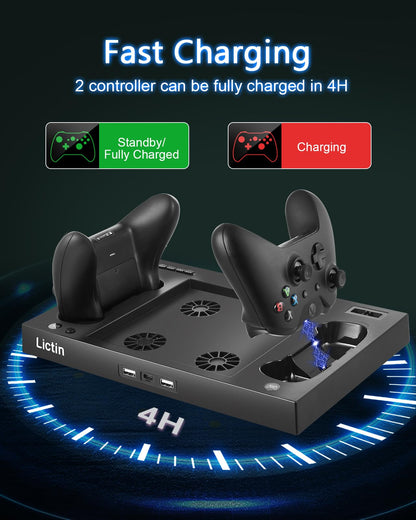 Cooling Fan Charging Station for Series X Console & Controller