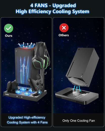 Cooling Fan Charging Station for Series X Console & Controller