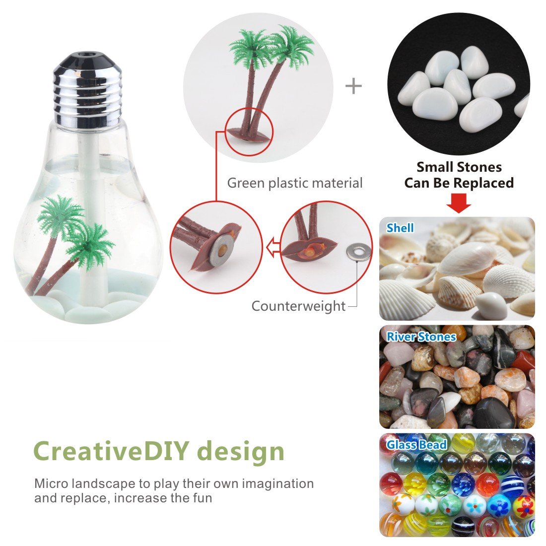 CLEEFUN Office Desk Bulb Humidifier.