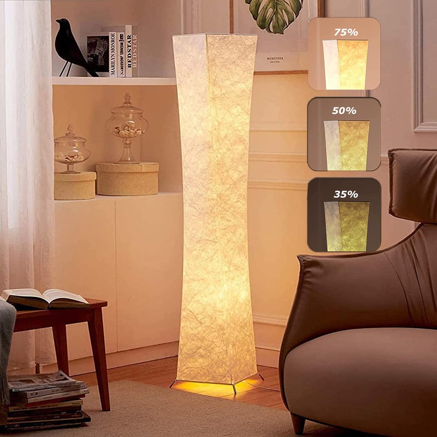 LED Floor Lamp with Fabric Shade