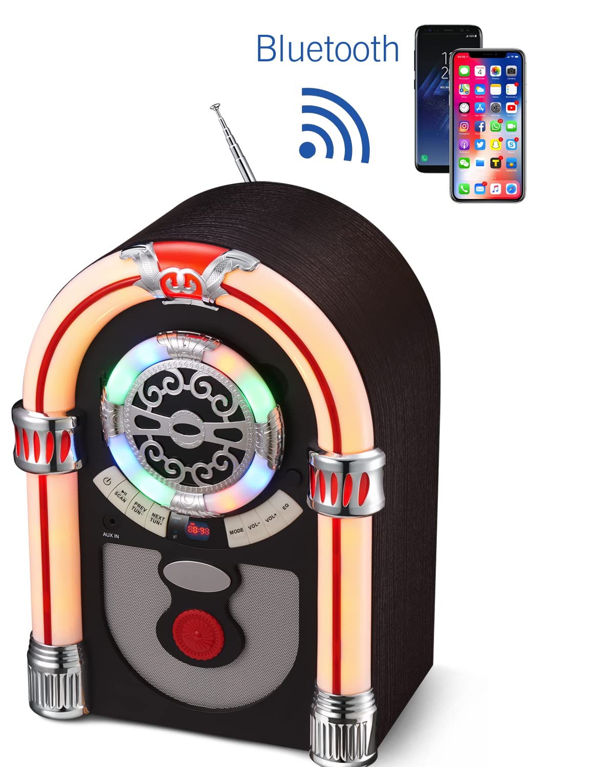 Retro Tabletop Jukebox with Bluetooth