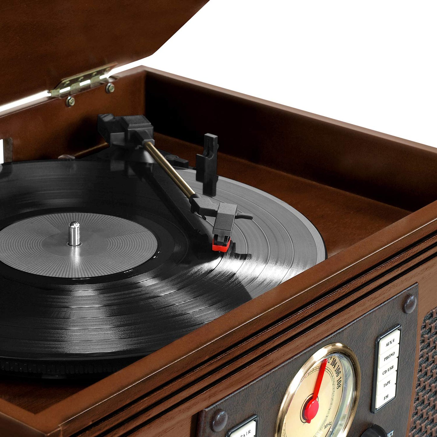 8-in-1 Bluetooth Record Player & Multimedia Center