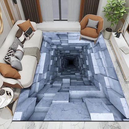 3D Marble Bottomless Hole Rug for Kids Playroom - 2'x3'