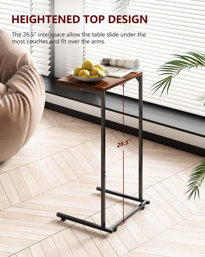 C Shaped End Table with Charging Station