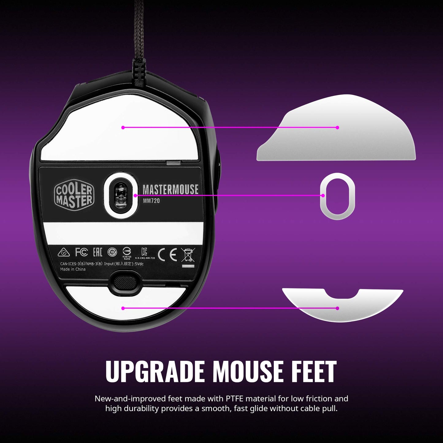 Lightweight Gaming Mouse with Ultraweave Cable