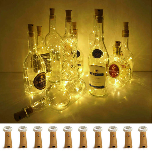 Wine Bottle Lights with Cork - 10 Pack