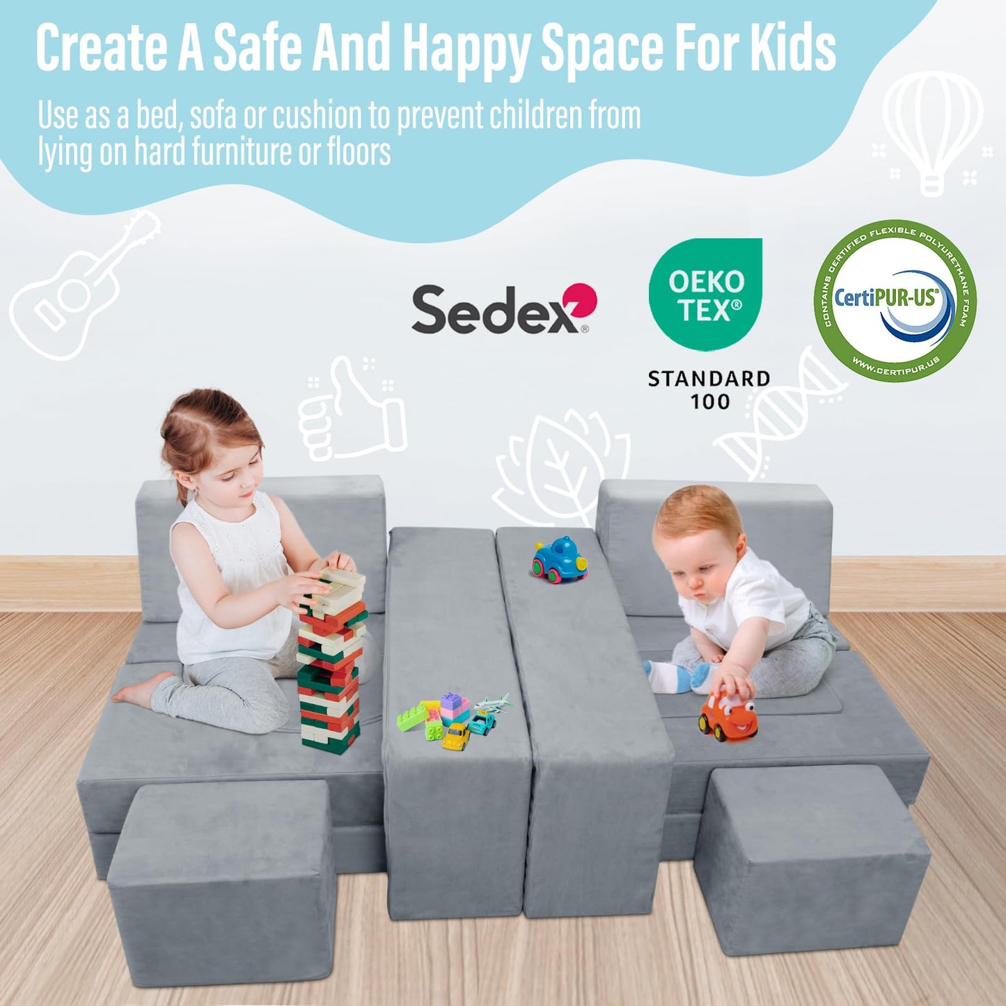 Modular Toddler Foam Sofa