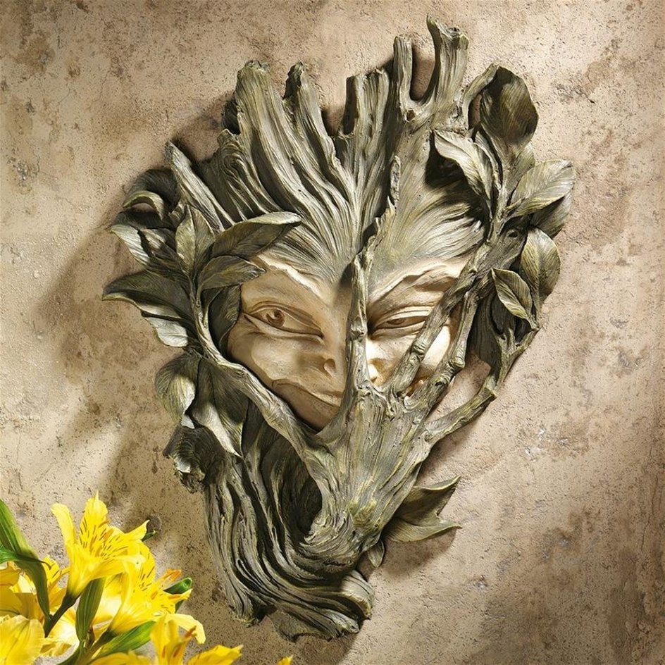 Bashful Wood Sprite Tree Face Sculpture