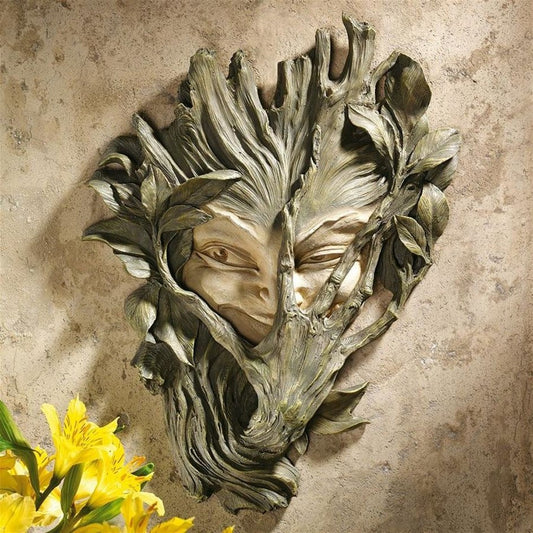 Bashful Wood Sprite Tree Face Sculpture