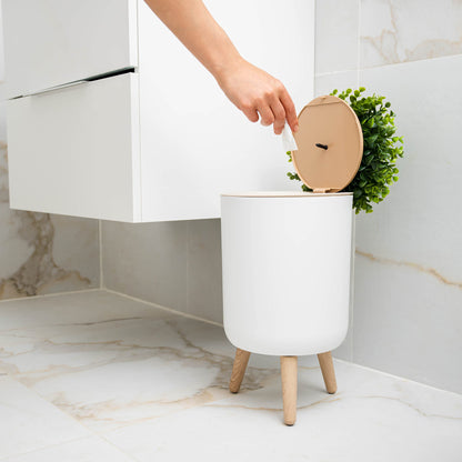 Bathroom Trash Can with Plant Style Lid