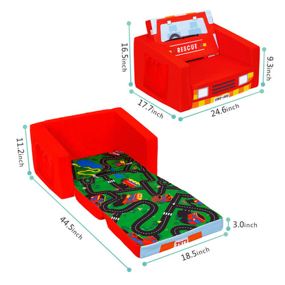 Kids Sofa Bed - Fire Truck Design