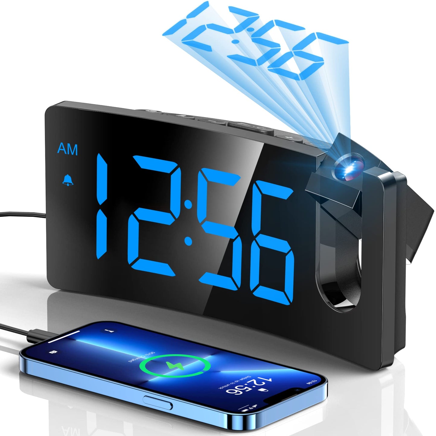 Projection Alarm Clock with Rotatable Projector