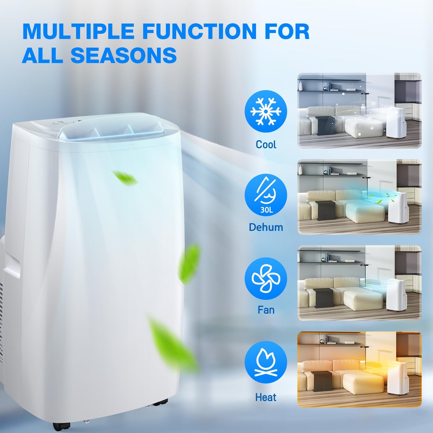 4-in-1 Portable Air Conditioner with Remote