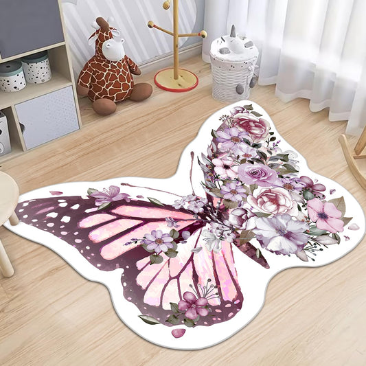 Pink Butterfly Area Rug