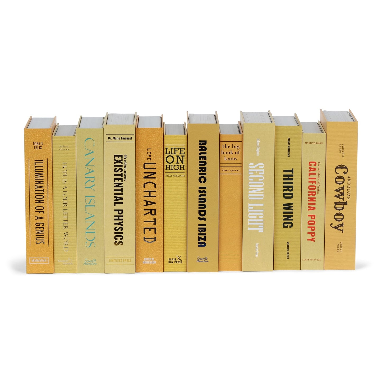 Decorative Faux Books for Bookshelf - Yellow