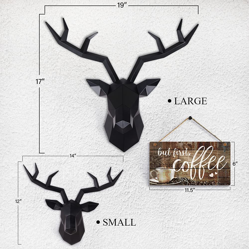 Black Deer Antlers Wall Decor