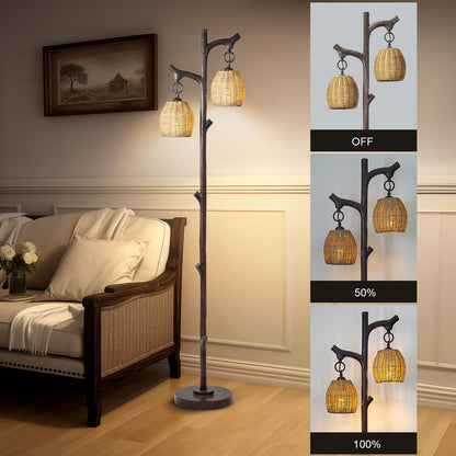 Scenekoy Rustic Farmhouse Standing Floor Lamp