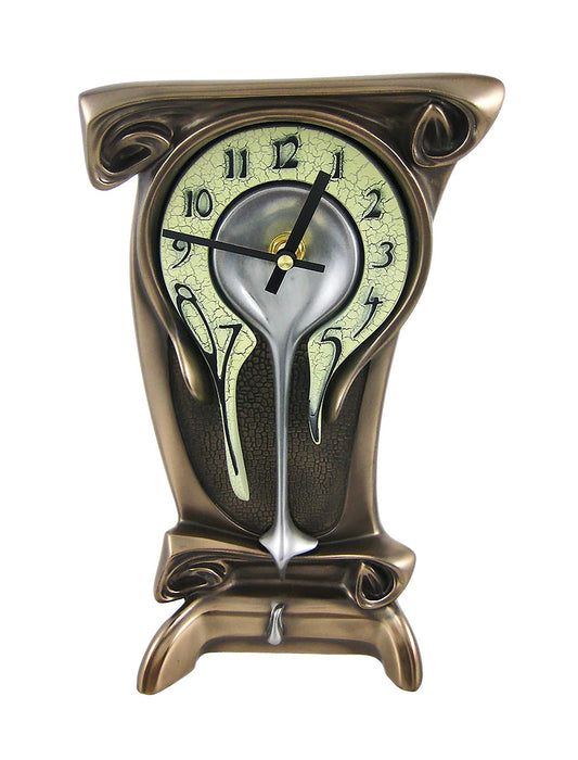 Art Nouveau Bronze Melting Table Clock