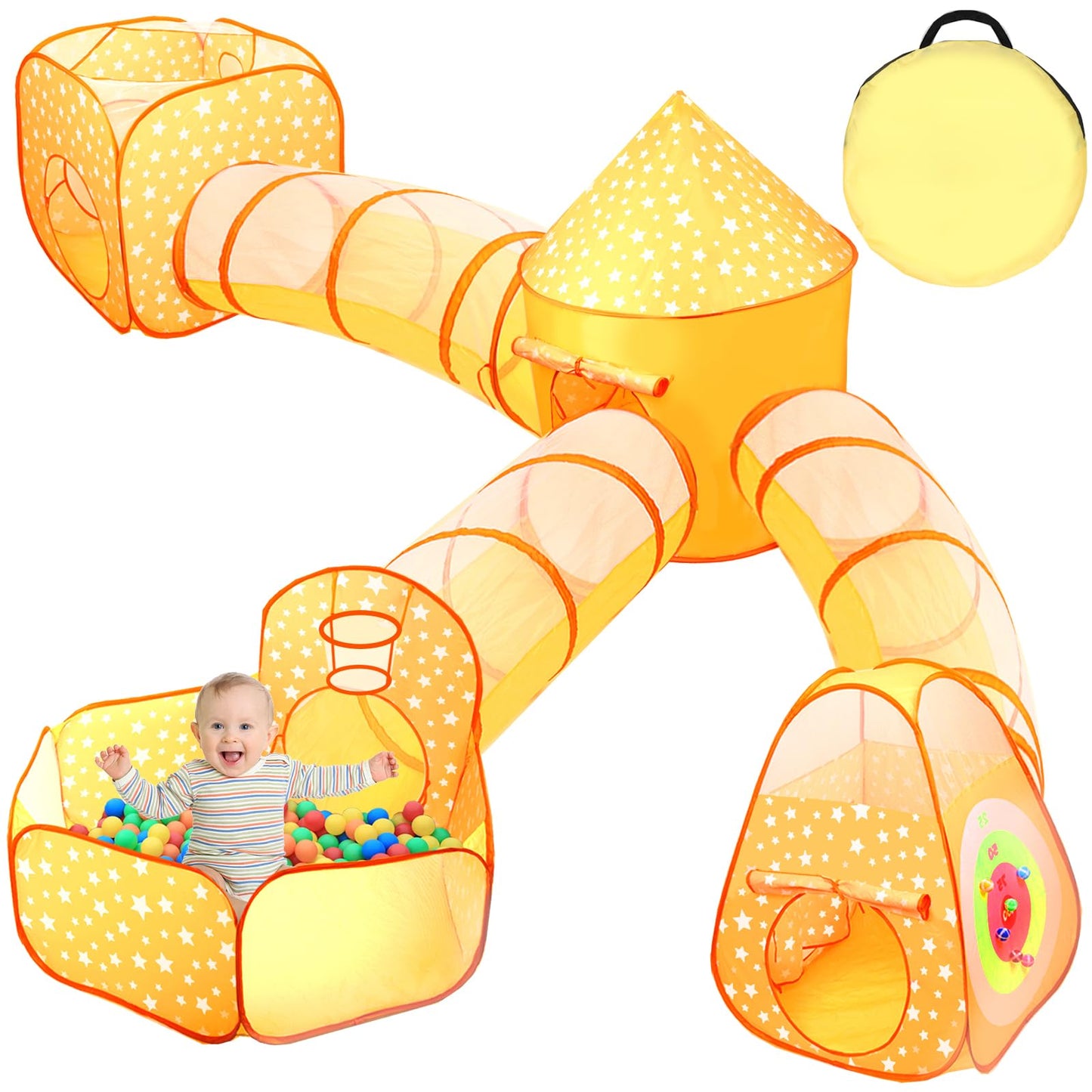 Kids Play Tent with Ball Pit and Tunnel