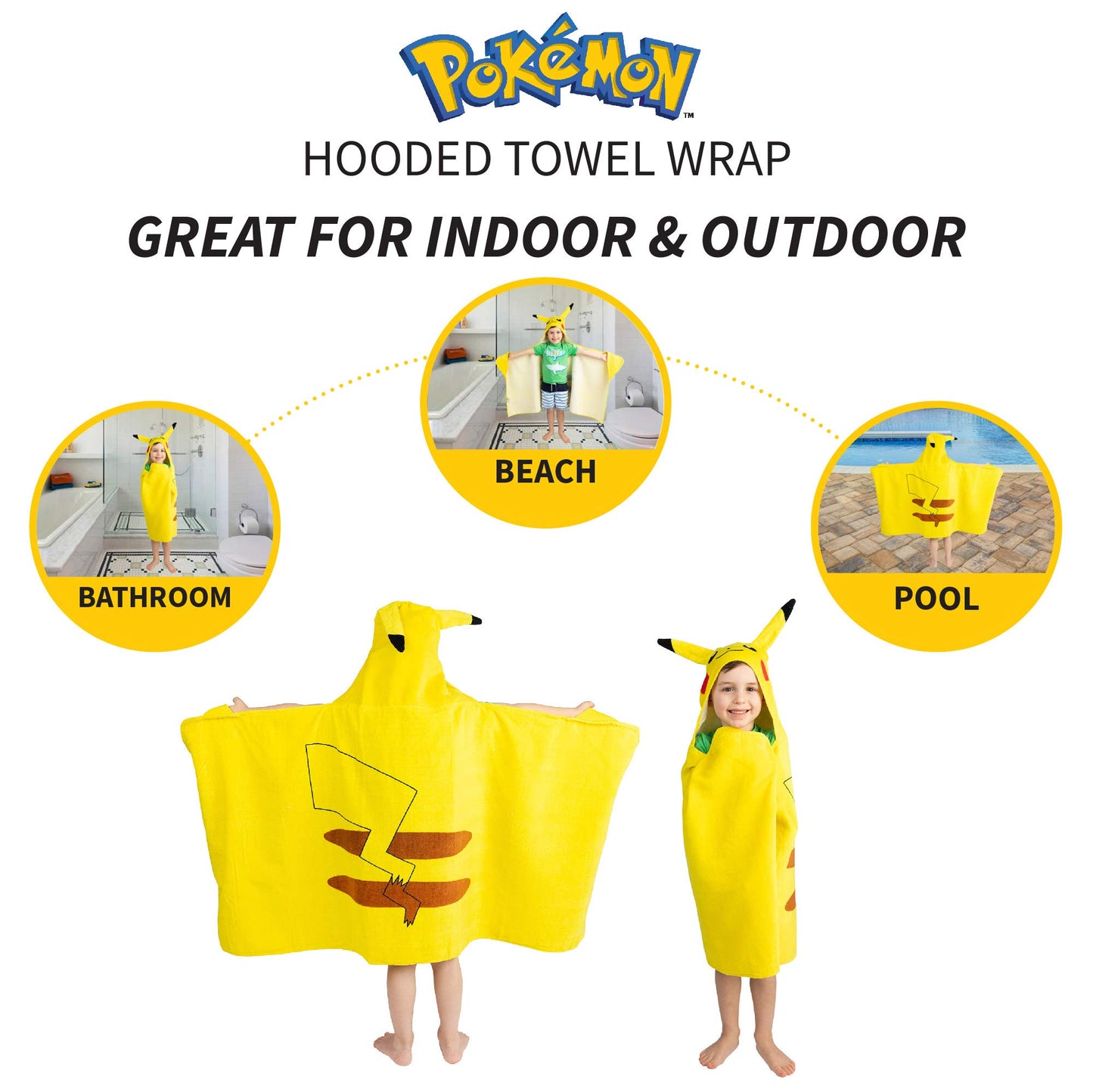 Pikachu Hooded Towel Wrap