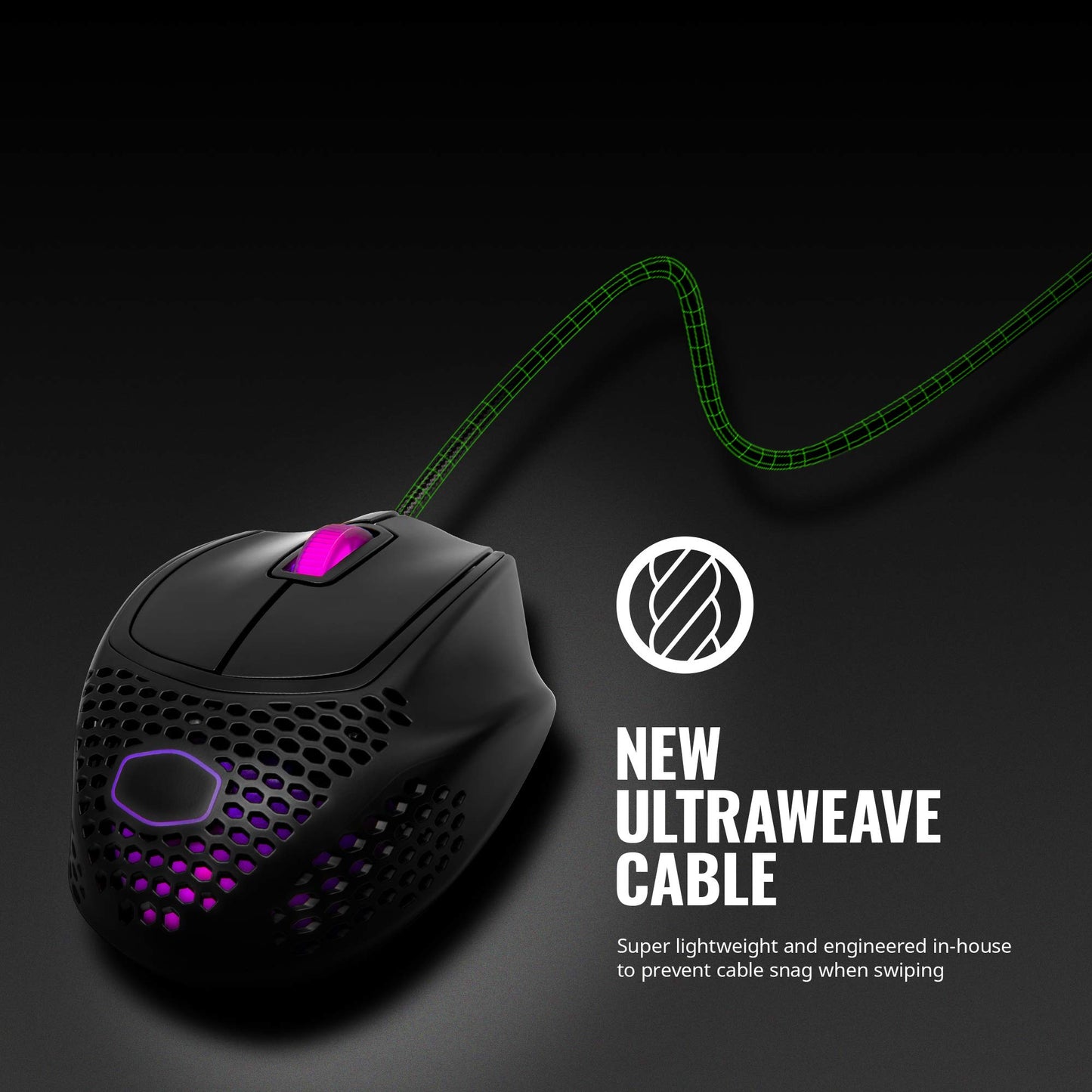 Lightweight Gaming Mouse with Ultraweave Cable